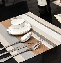 Table Mat Stripped Beige Brown